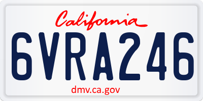 CA license plate 6VRA246