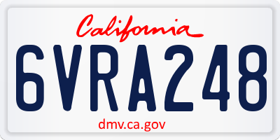 CA license plate 6VRA248