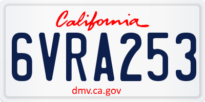 CA license plate 6VRA253
