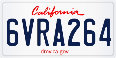 CA license plate 6VRA264