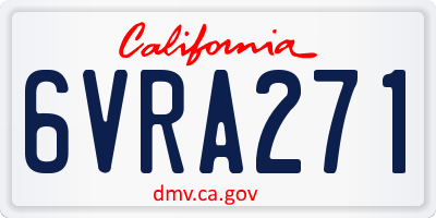 CA license plate 6VRA271