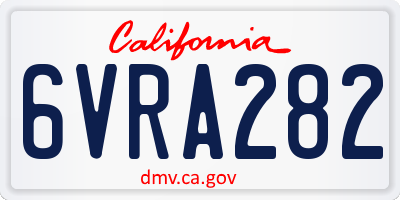 CA license plate 6VRA282