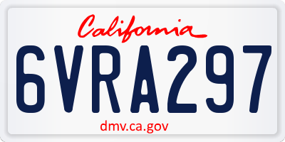 CA license plate 6VRA297
