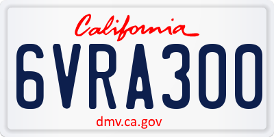 CA license plate 6VRA300