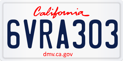 CA license plate 6VRA303