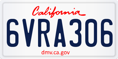 CA license plate 6VRA306