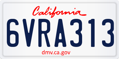 CA license plate 6VRA313