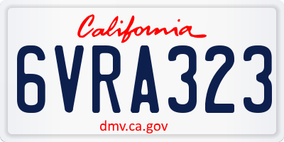 CA license plate 6VRA323