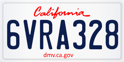CA license plate 6VRA328