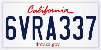 CA license plate 6VRA337