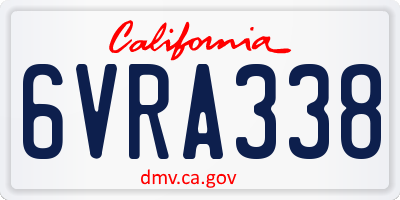 CA license plate 6VRA338