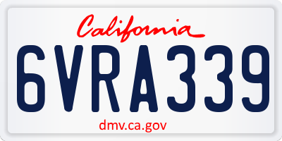 CA license plate 6VRA339