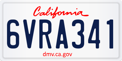 CA license plate 6VRA341