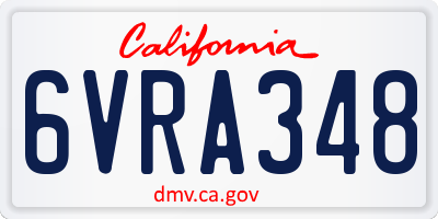 CA license plate 6VRA348