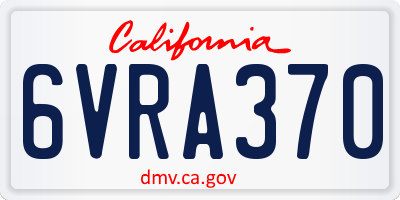 CA license plate 6VRA370