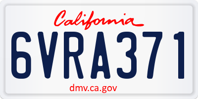 CA license plate 6VRA371