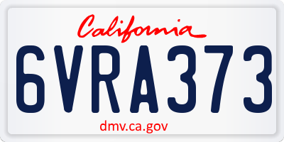 CA license plate 6VRA373