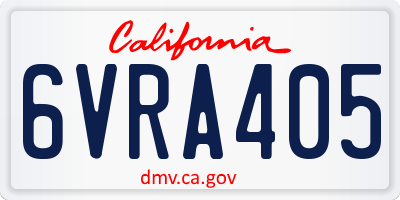 CA license plate 6VRA405