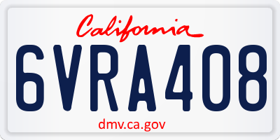 CA license plate 6VRA408