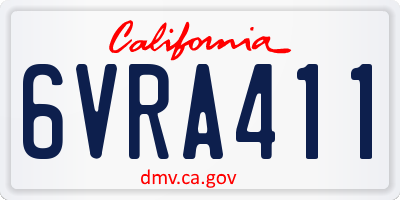 CA license plate 6VRA411