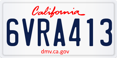 CA license plate 6VRA413