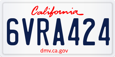 CA license plate 6VRA424
