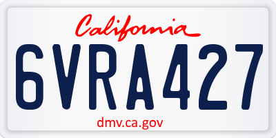 CA license plate 6VRA427
