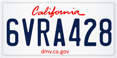 CA license plate 6VRA428