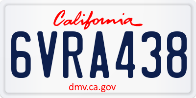 CA license plate 6VRA438