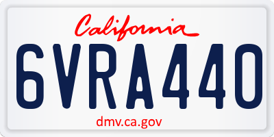 CA license plate 6VRA440