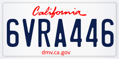 CA license plate 6VRA446