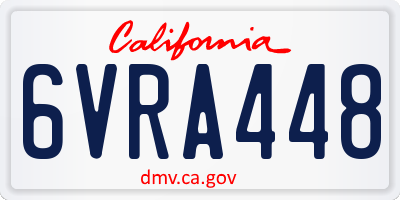 CA license plate 6VRA448