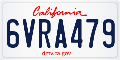 CA license plate 6VRA479