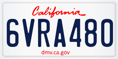 CA license plate 6VRA480