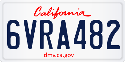 CA license plate 6VRA482