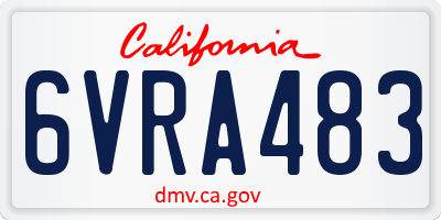 CA license plate 6VRA483