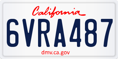 CA license plate 6VRA487
