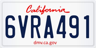 CA license plate 6VRA491