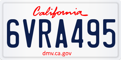 CA license plate 6VRA495
