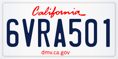 CA license plate 6VRA501