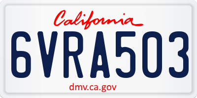 CA license plate 6VRA503