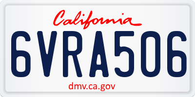 CA license plate 6VRA506