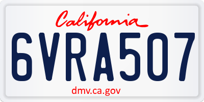 CA license plate 6VRA507