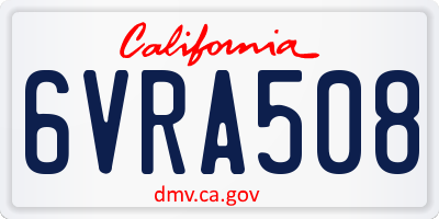 CA license plate 6VRA508