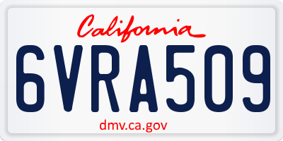 CA license plate 6VRA509