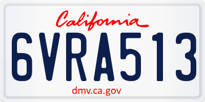 CA license plate 6VRA513