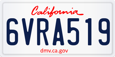 CA license plate 6VRA519
