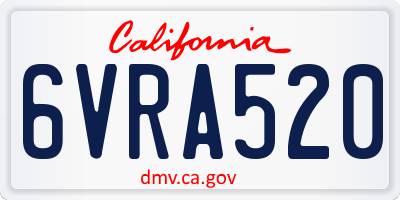 CA license plate 6VRA520