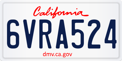 CA license plate 6VRA524