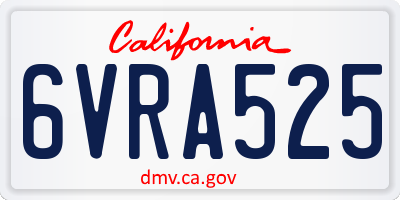CA license plate 6VRA525